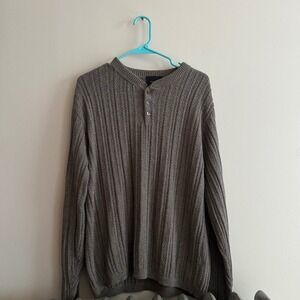 Studio Bill Blass Knit‎ Taupe Mens Cottagecore Long Sleeve M 60 cotton